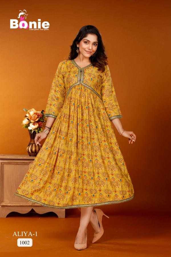 Bonie Aliya Vol 1 Designer Long Anarkali Kurti Collection